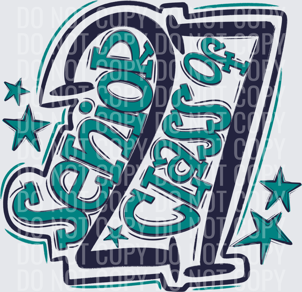 Senior Class Of 27 Navy Teal