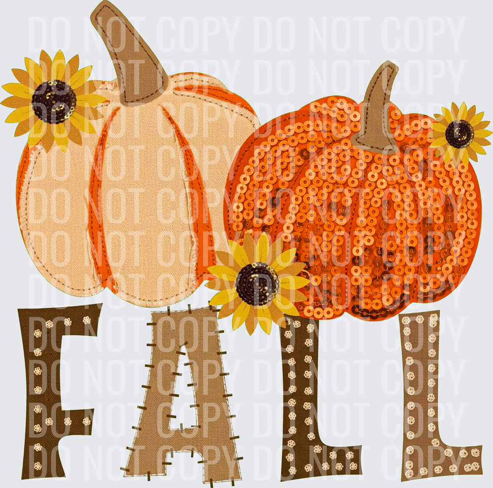 fall pumpkins sunflowers faux emb hwds