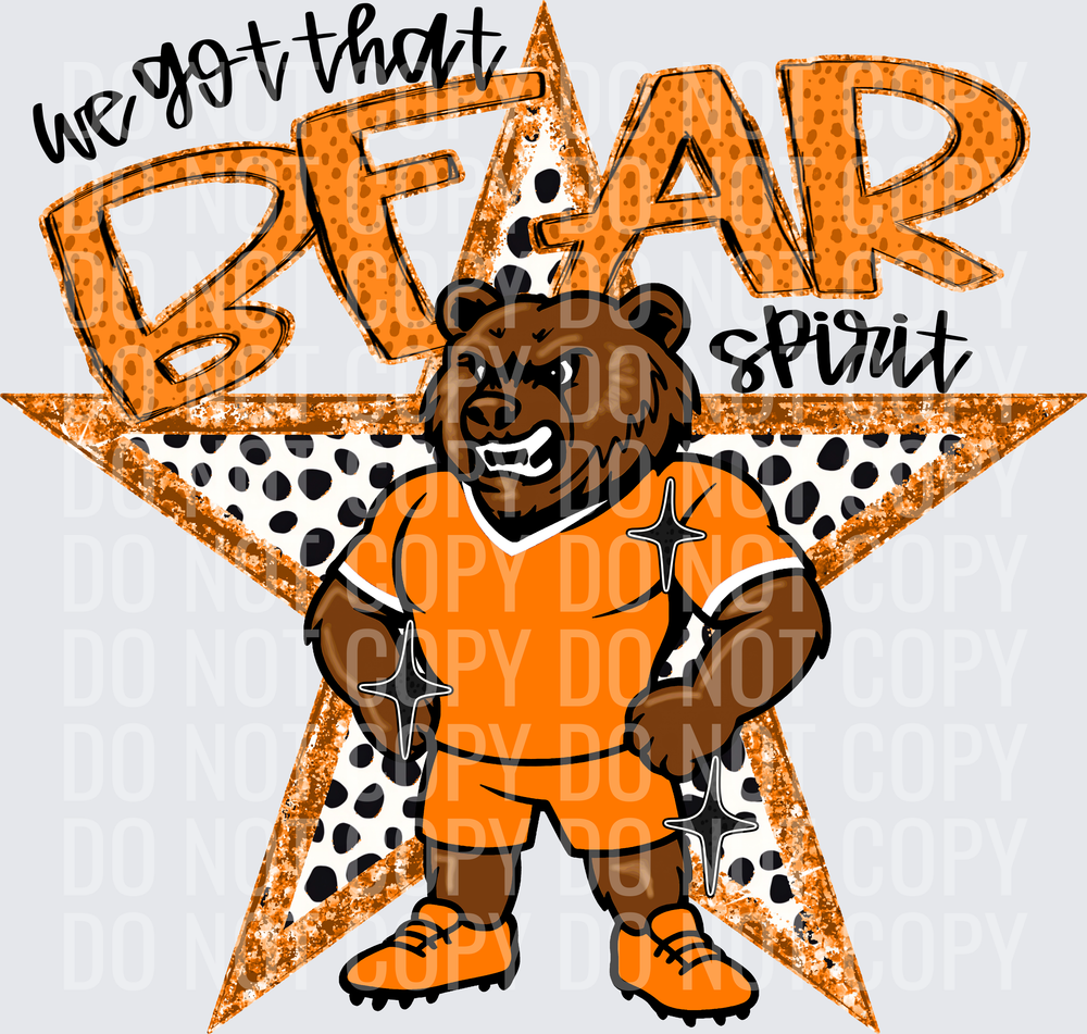 KayndiDesigns 09.26 We Got That Spirit Bear Orange