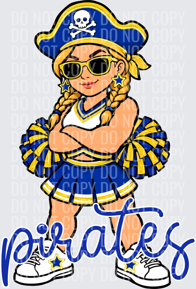Pirates Cheer Blue Yellow