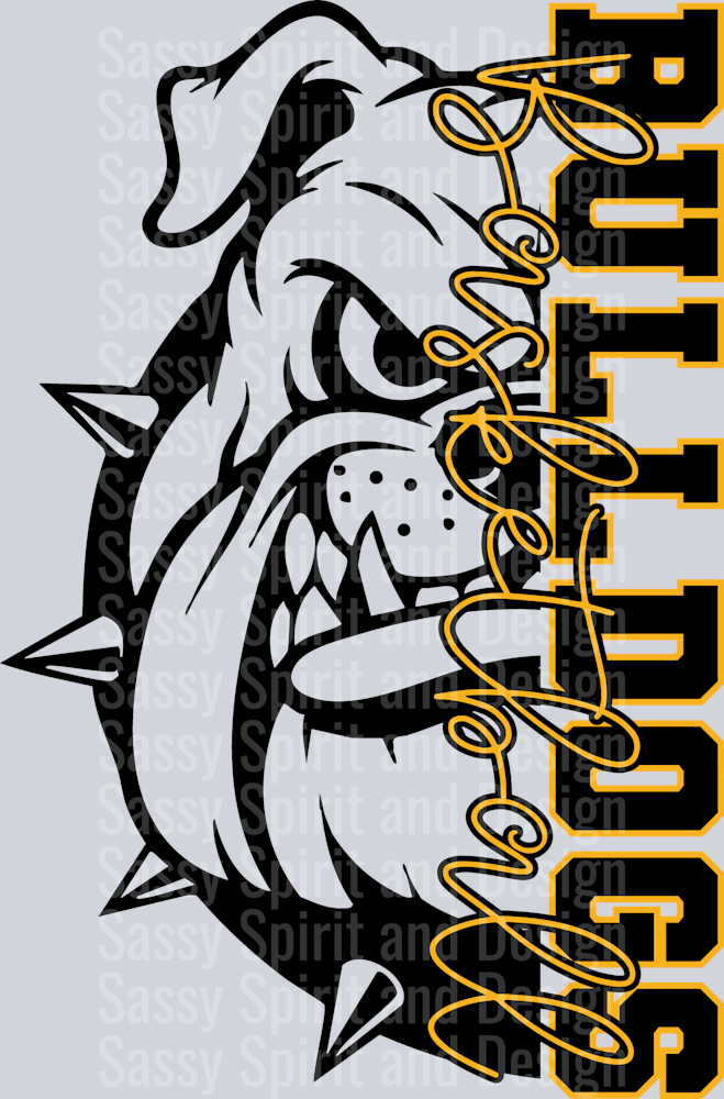 BULLDOGS BASKETBALL SPLIT FACE YELLOW