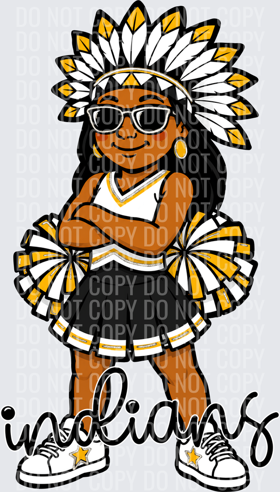 Indians Cheer Black Yellow Gold
