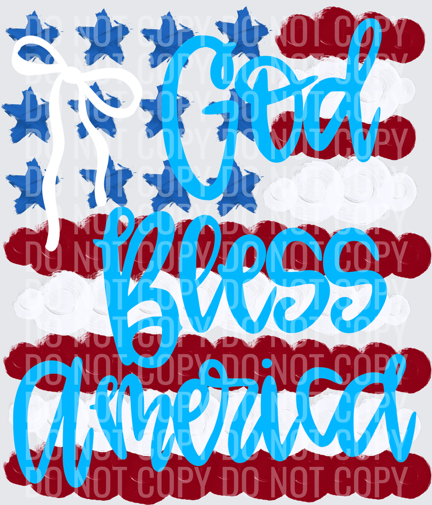 God bless America paint with bow