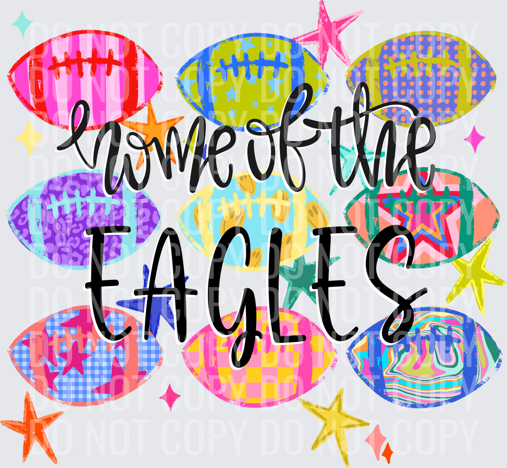 EAGLES Neon Football Collage