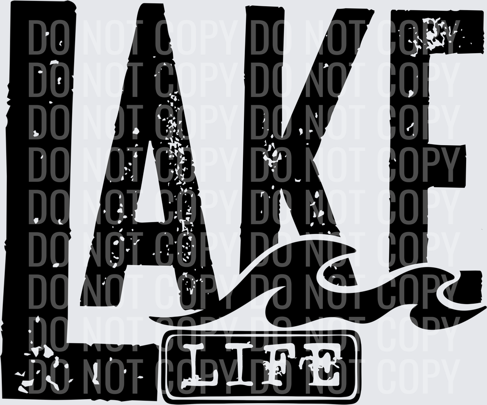 Lake Life Black single color