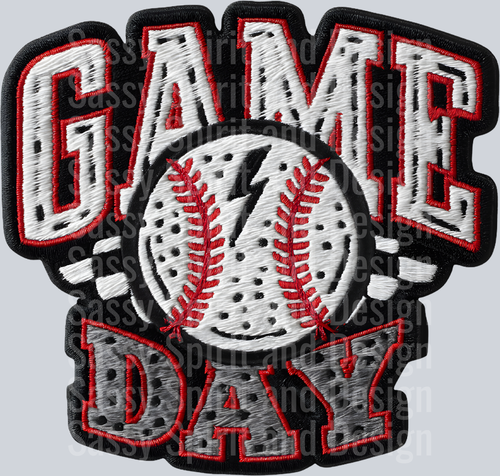 GAME DAY BASEBALL FAUX EMBROIDERY