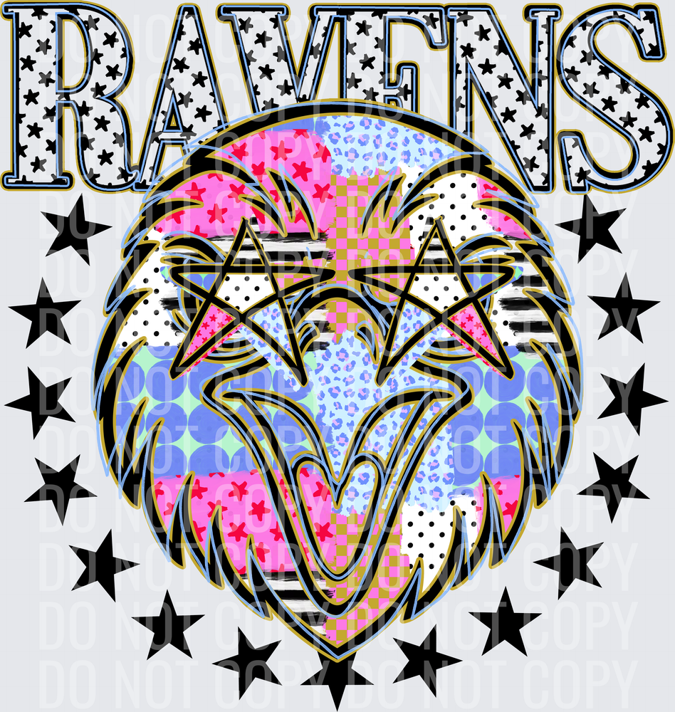 KayndiDesigns 09.26 Patchwork Varisty Stars Ravens