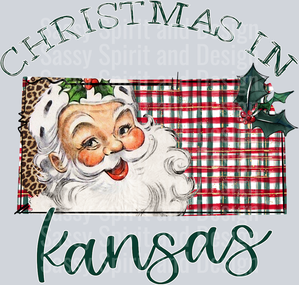Christmas in State Santa State Set KANSAS