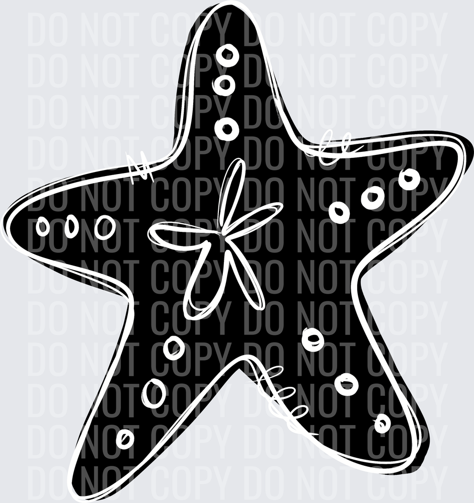 SUMMER BEACH BLACK STARFISH