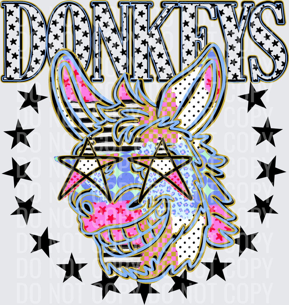 KayndiDesigns 09.26 Patchwork Varisty Stars Donkeys