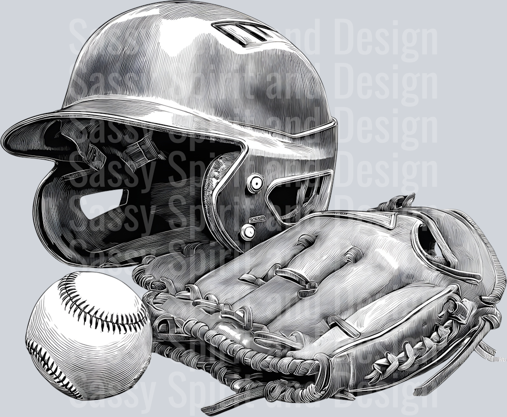 BASEBALL HELMET GLOVE BALL