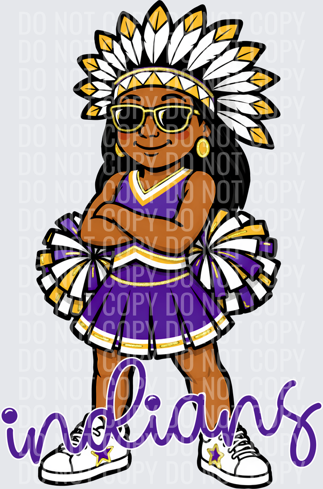 Indians Cheer Purple Gold Yellow