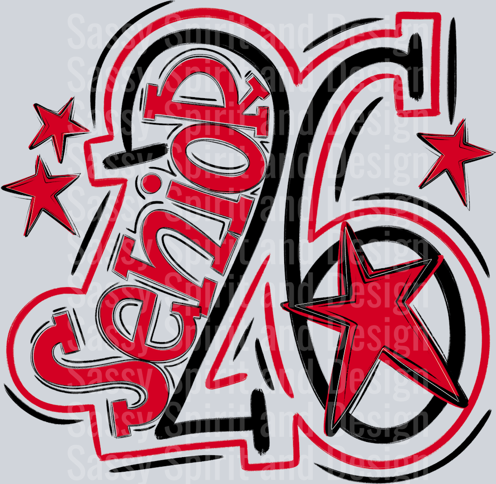Senior 2026 Black Red