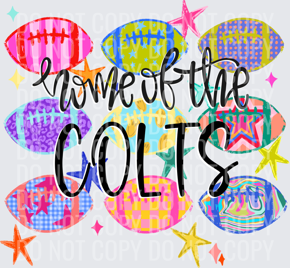 COLTS Neon Football Collage