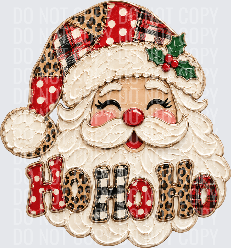 SANTA FAUX PAINTED HO HO HO