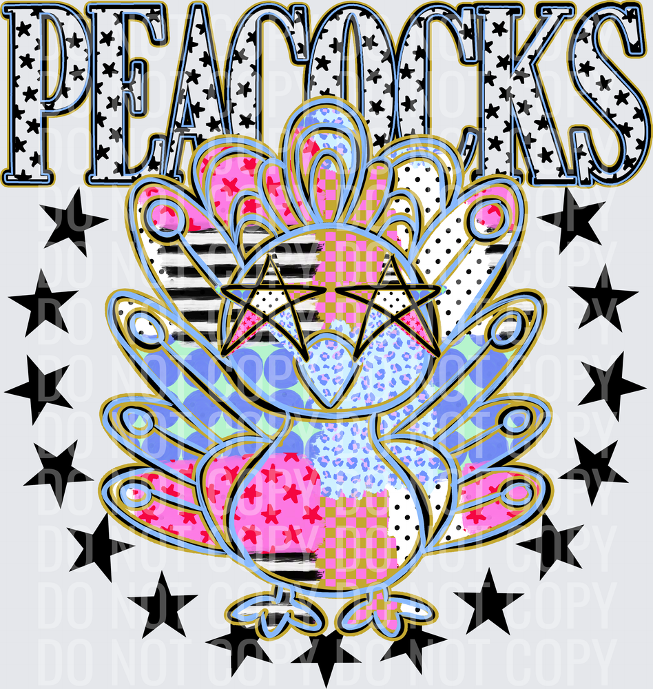 KayndiDesigns 09.26 Patchwork Varisty Stars Peacocks