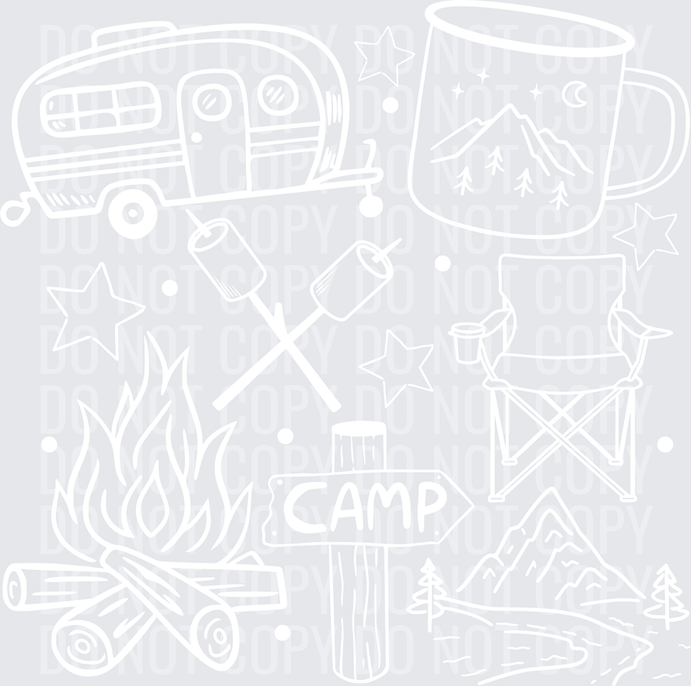 CAMPING DOODLE COLLAGE