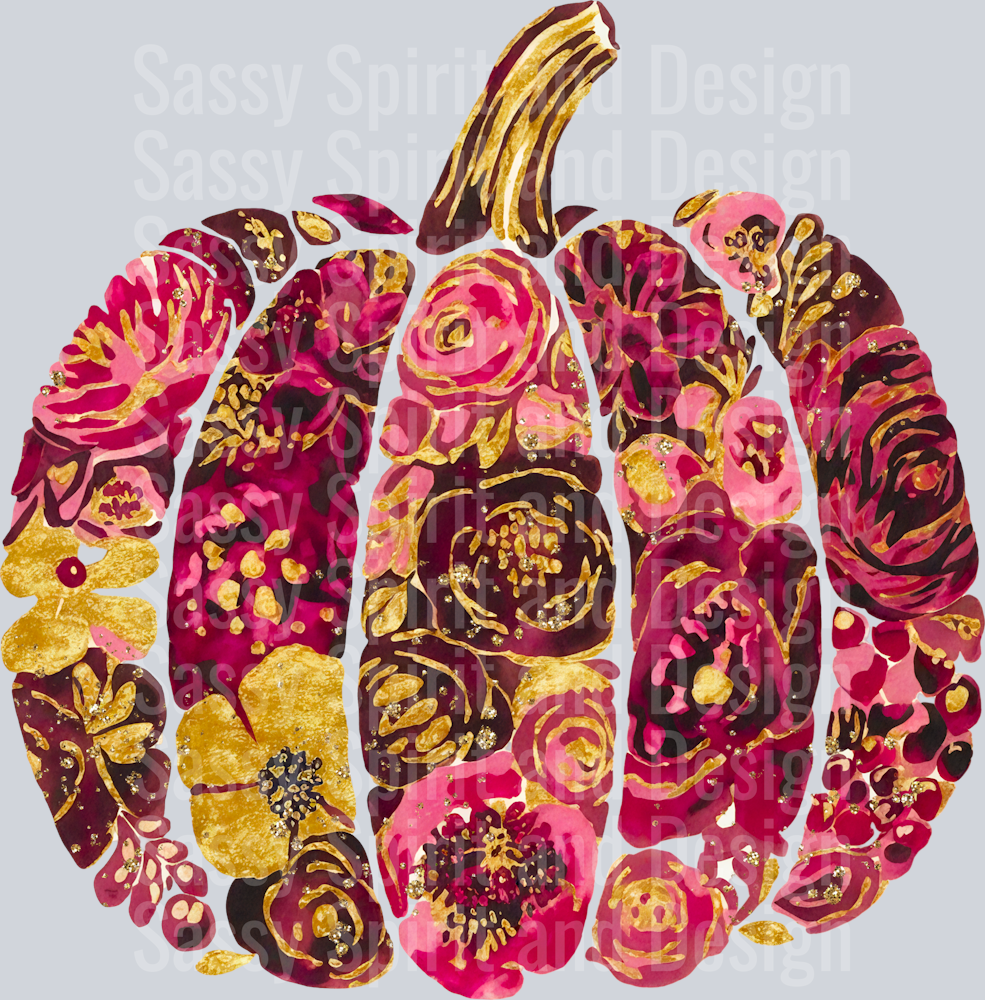 MaroonAndGoldFloralPumpkin