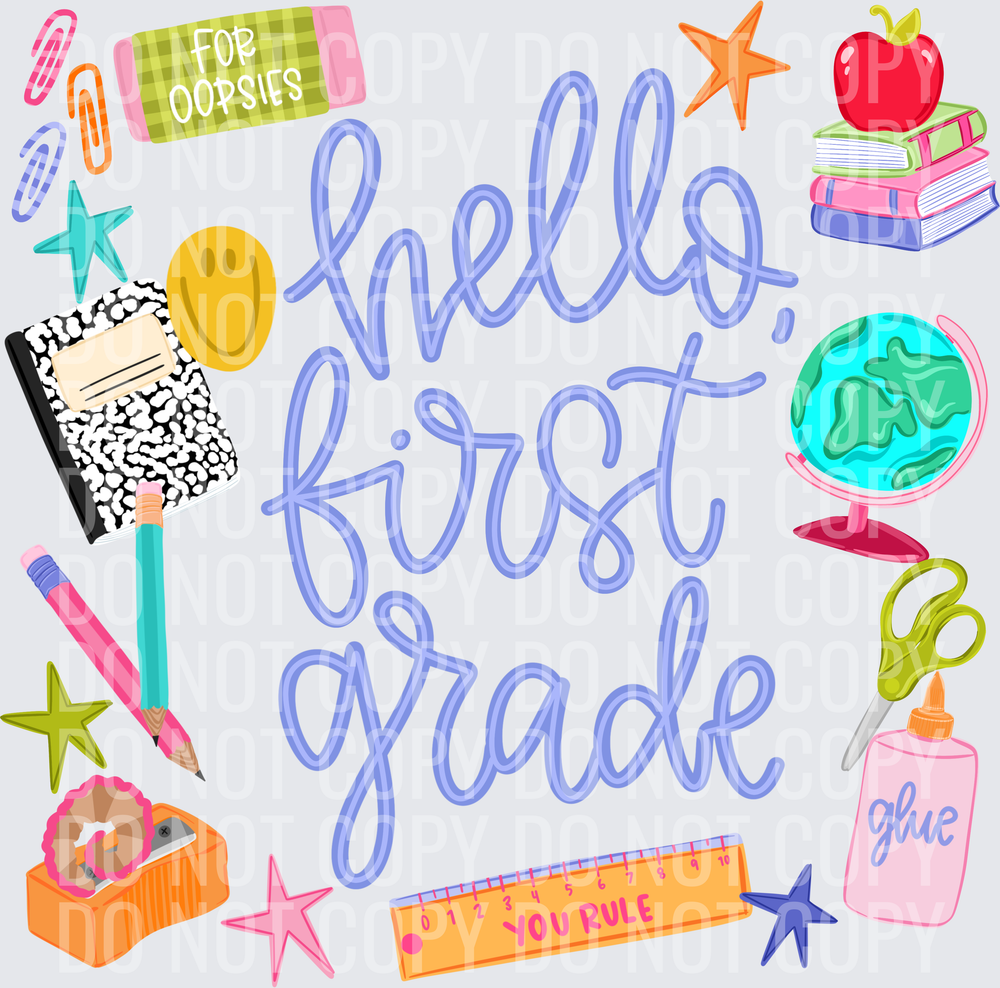 HELLO FIRST GRADE PURPLE