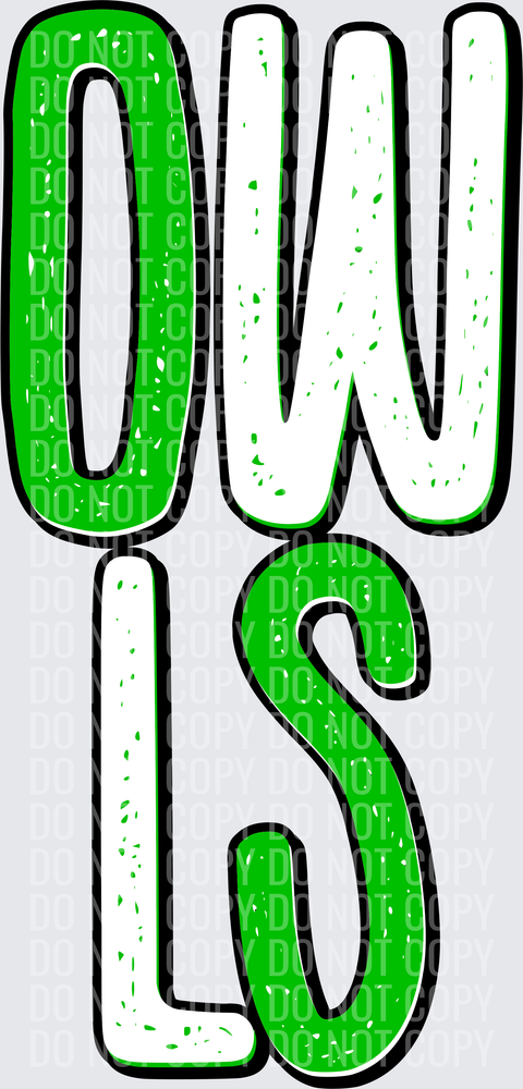OwlsStackedKellyGreenWhite