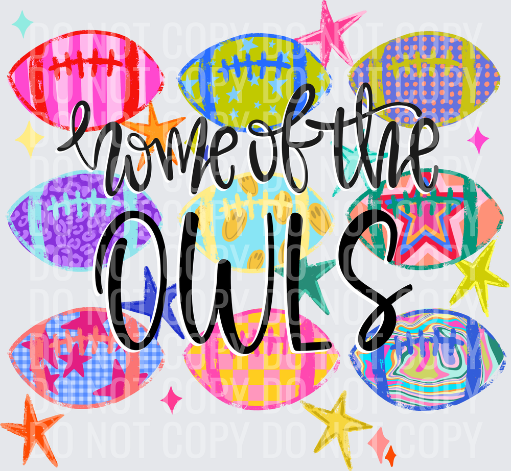 OWLS Neon Football Collage
