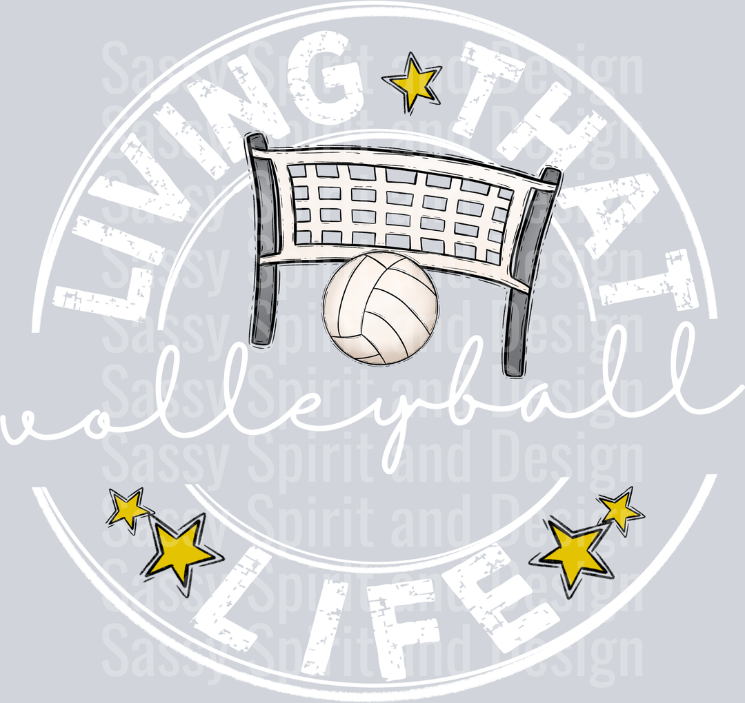 Living That VOLLEYBALL BLANK Life WHITE