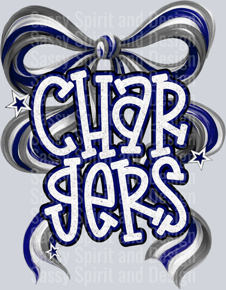 CHARGERS BLUE WHITE BOW GLITTER