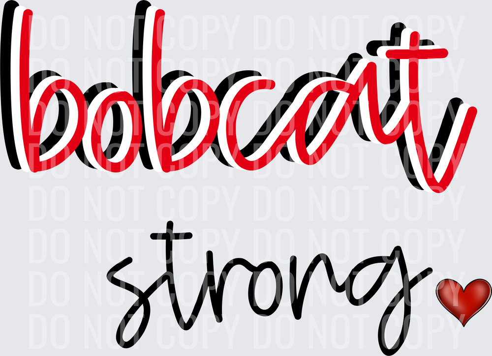 3 color strong heart bobcats