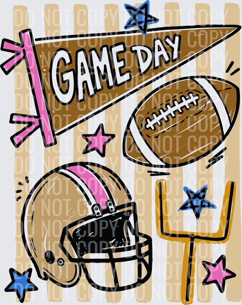 Preppy Striped Football Game Day