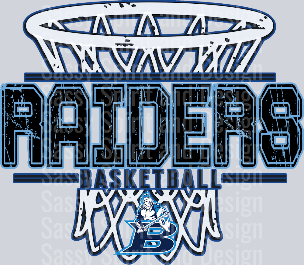 DISTRESSED BASKETBALL NET BELL RAIDERS