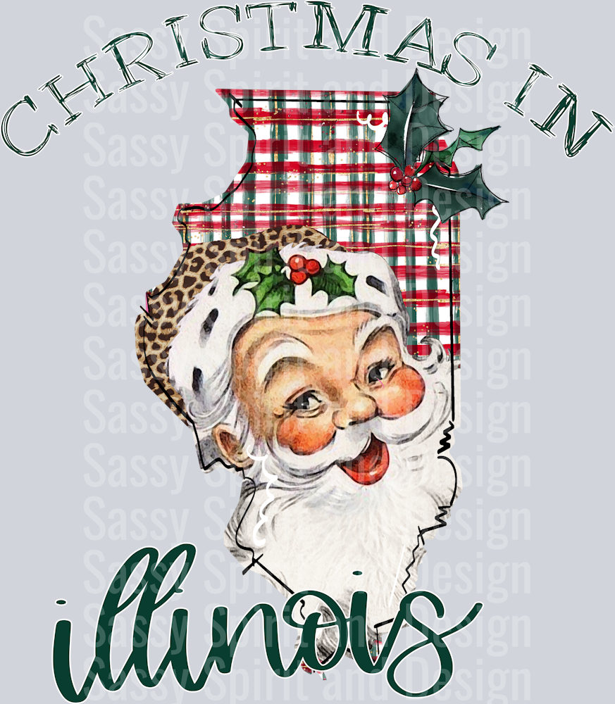 Christmas in State Santa State Set ILLINOIS