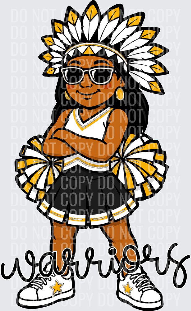 Warriors Cheer Black Yellow Gold