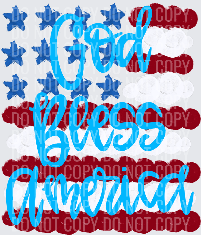 God bless America light blue paint(1)