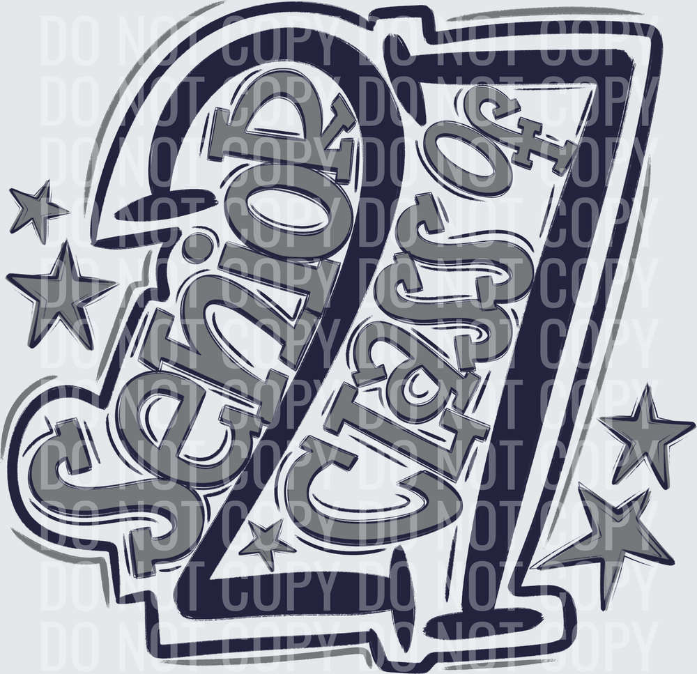 Senior Class Of 27 Navy Dark Gray