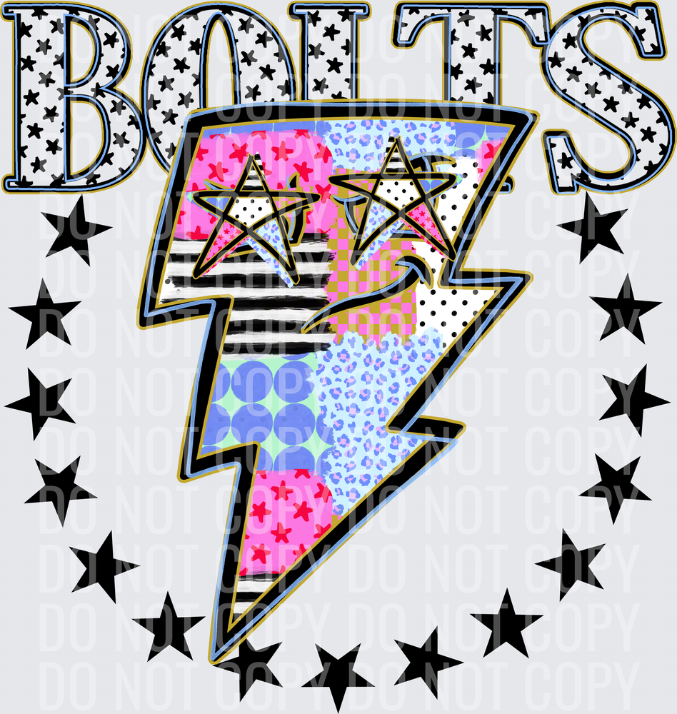 KayndiDesigns 09.26 Patchwork Varisty Stars Bolts