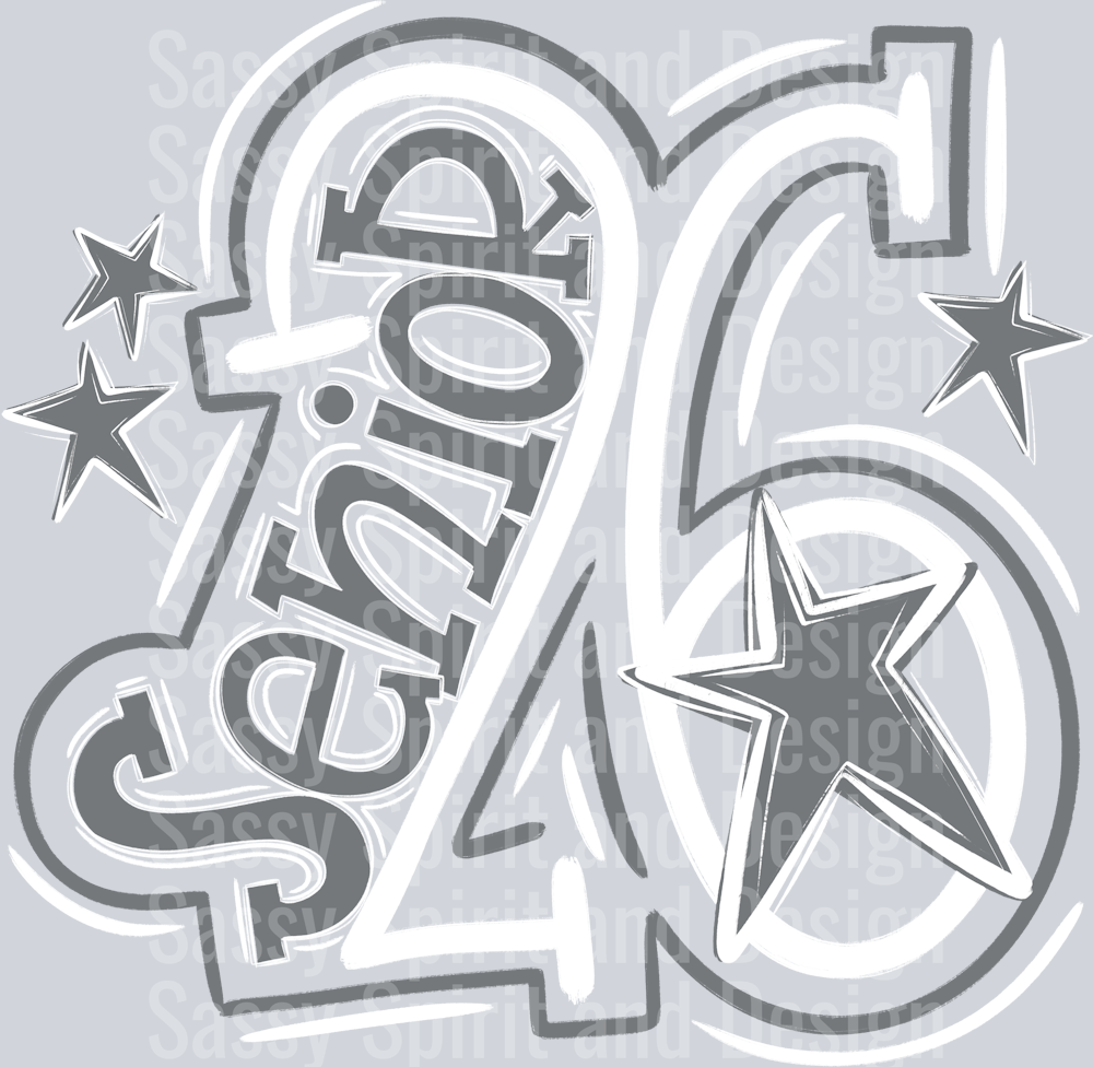 Senior 2026 White Dk Gray