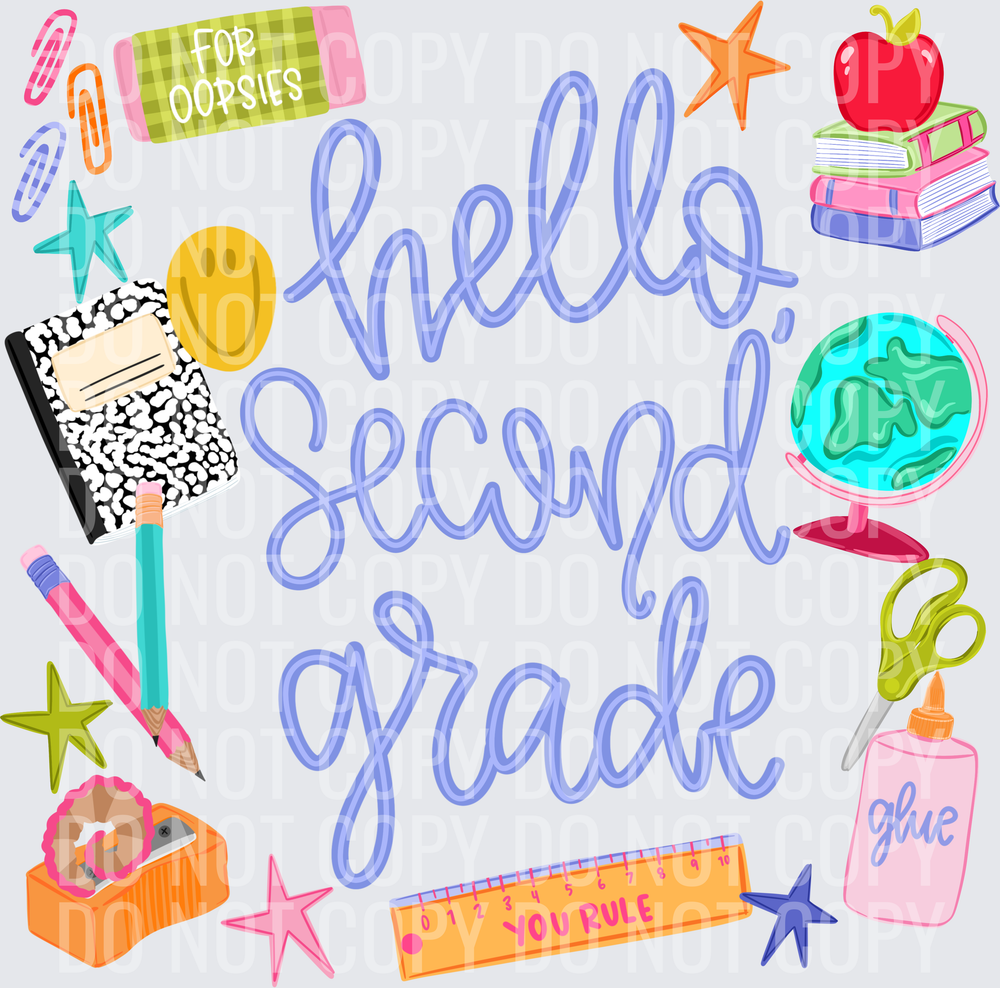 HELLO SECOND GRADE PURPLE