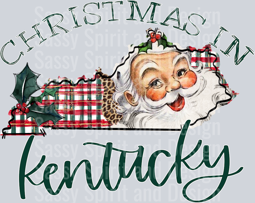 Christmas in State Santa State Set KENTUCKY