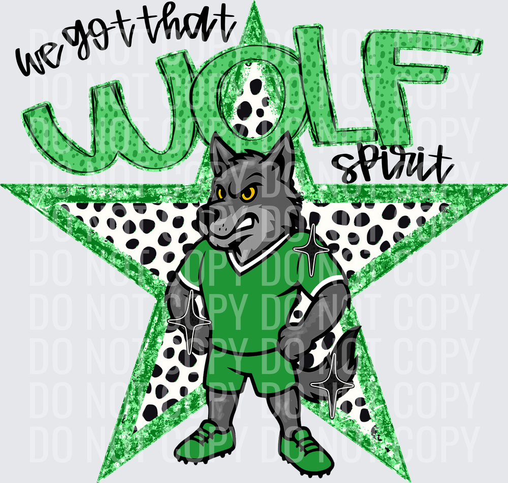 KayndiDesigns 09.26 We Got That Spirit Wolf Green