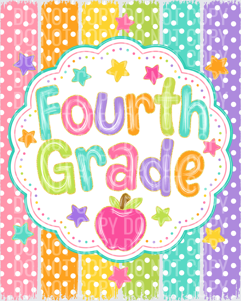 Fourth Grade Striped Polka Dots