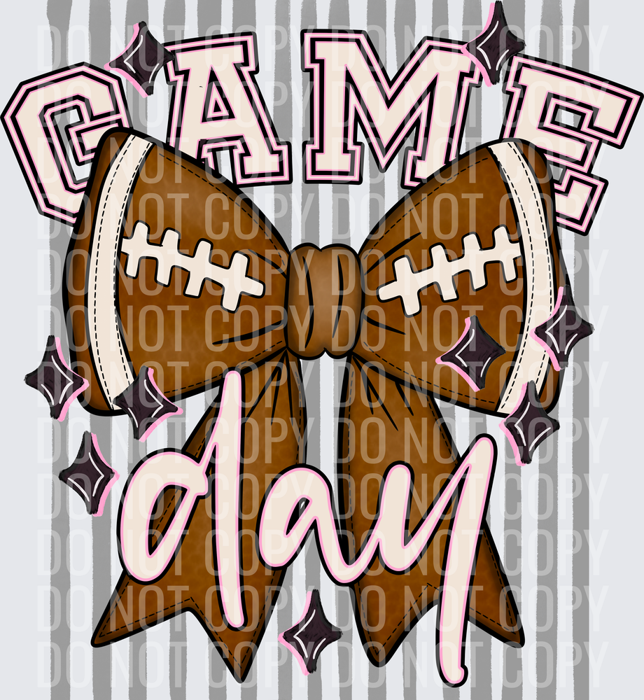 KayndiDesigns 05.26 Game Day Football Bow Grey