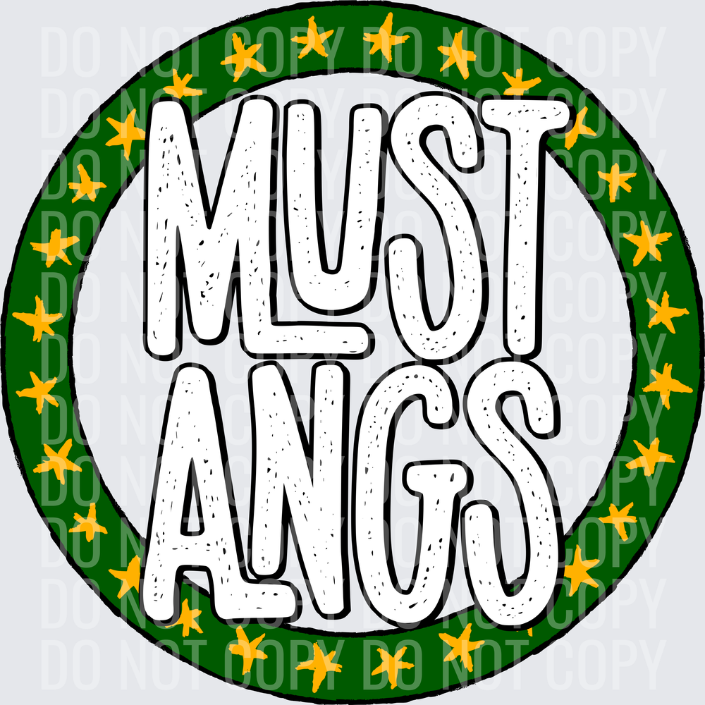 MustangsStarCircle-DarkGreenGold