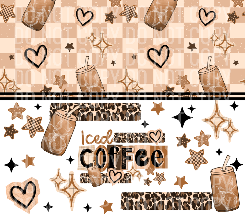 leopard iced coffee tumbler wrap