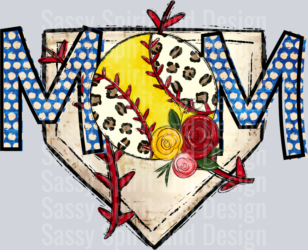 Softball Mom with Leopard Ball