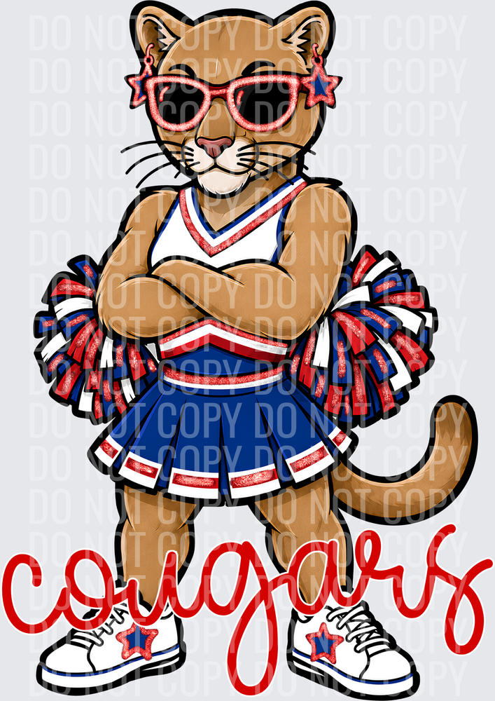 Cougars Cheer Blue Red