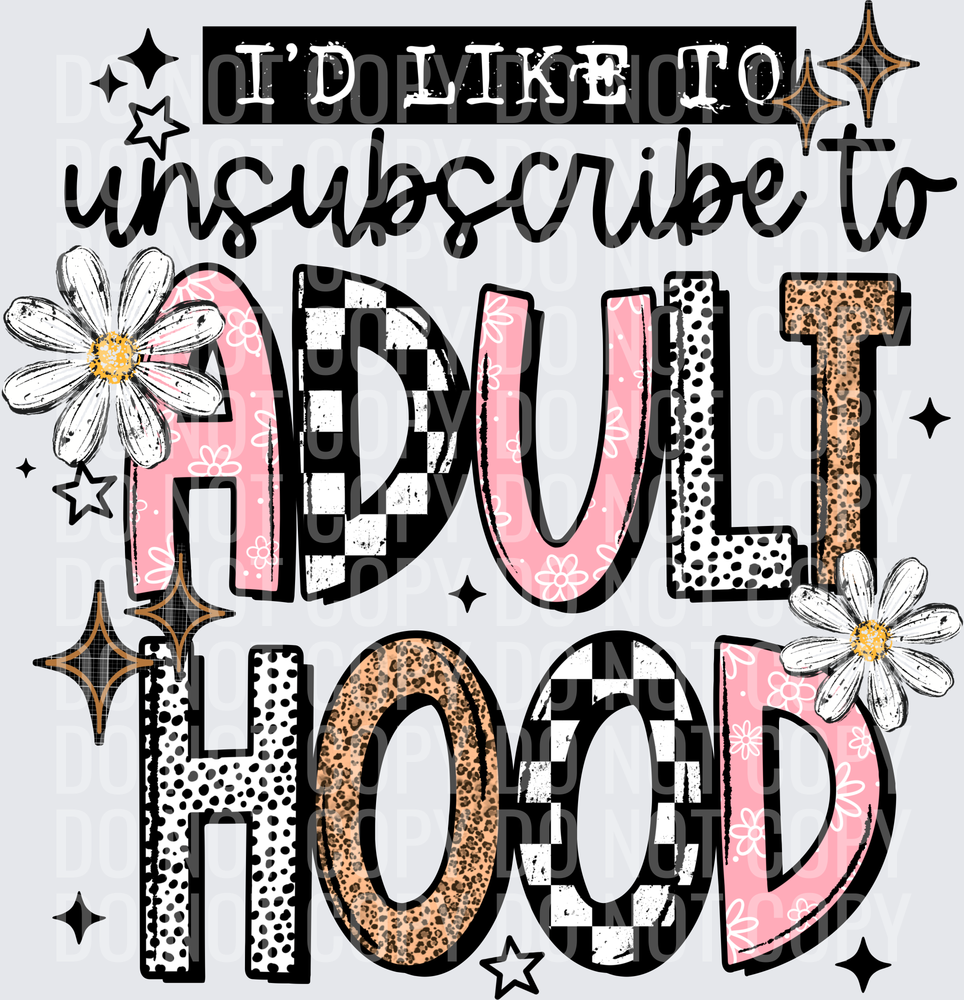 Unsubscribe Adulthood black png