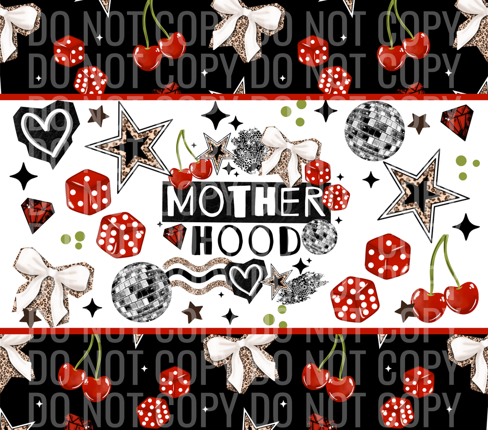 red motherhood tumbler wrap