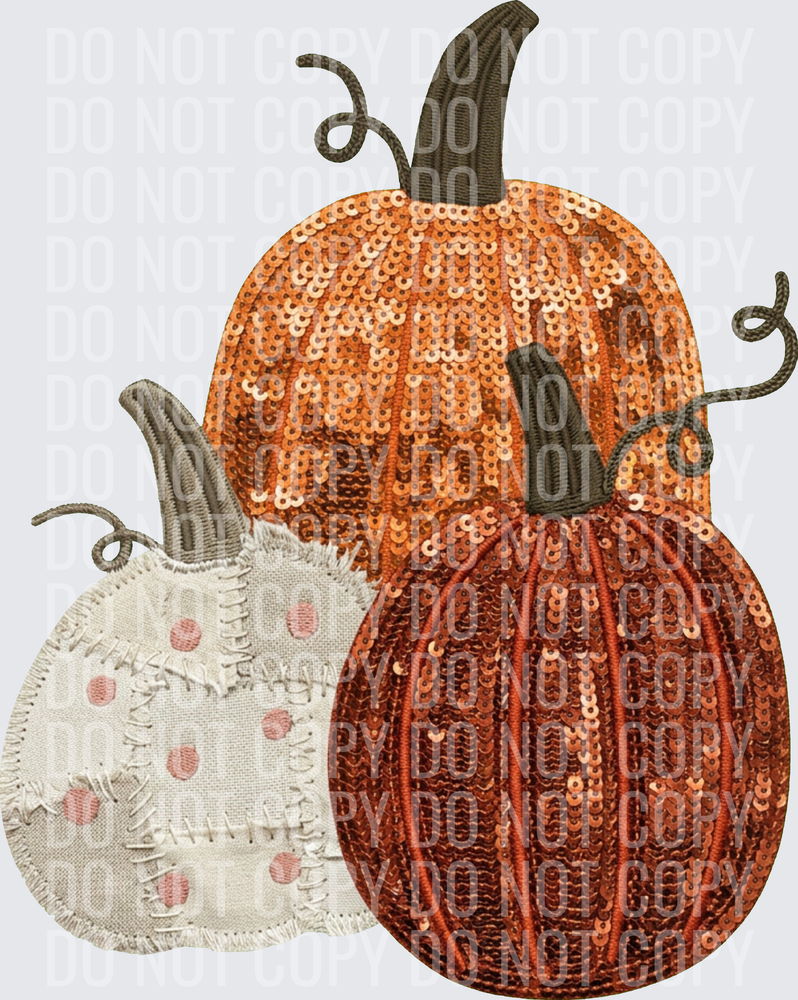 fall pumpkin sequins patchwork hwds