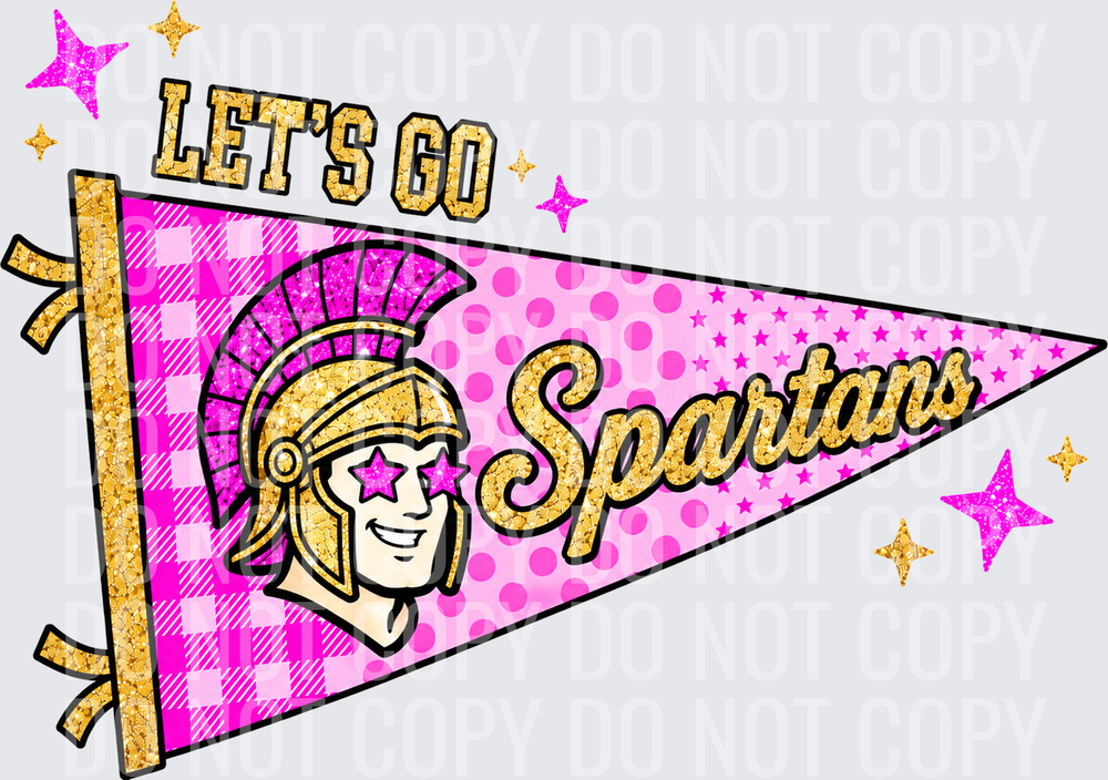 Lets go Spartans banner design_print_300dpi