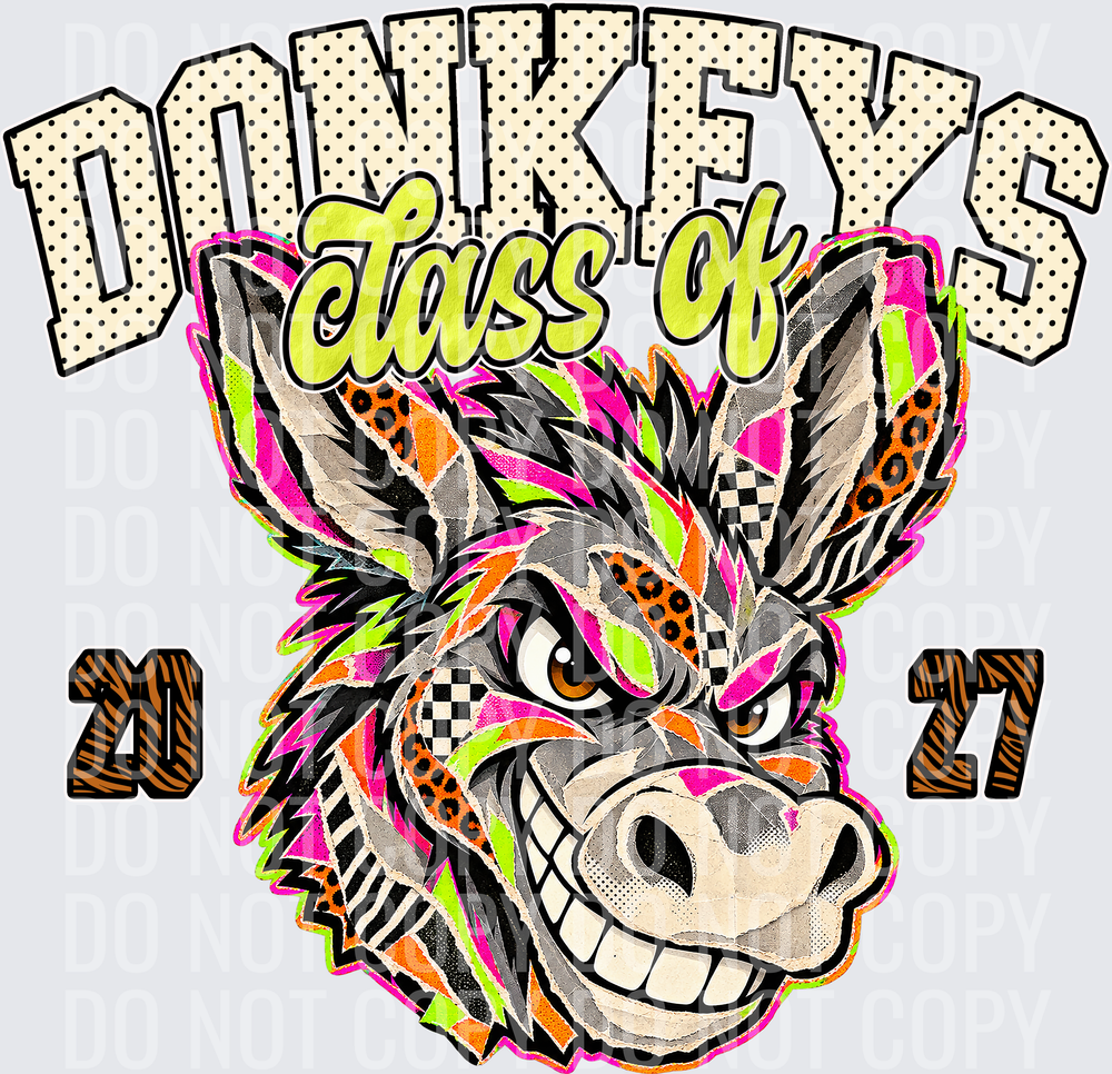 KayndiDesigns 10.26 Class of 2027 Bright Donkeys